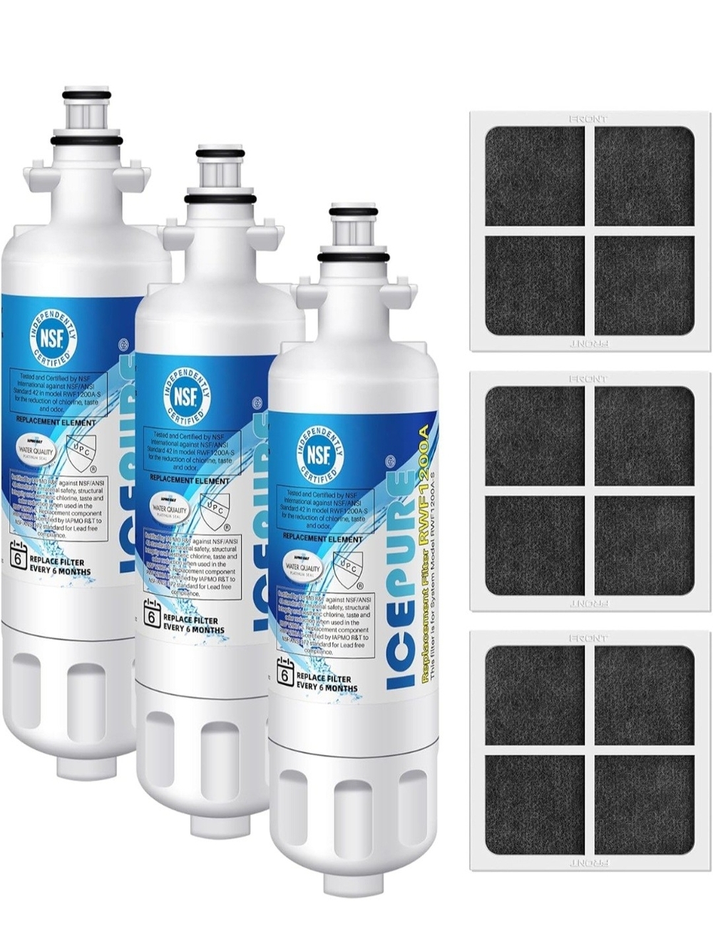 ICEPURE Refrigerator Water Filter and Carbon Air Filters